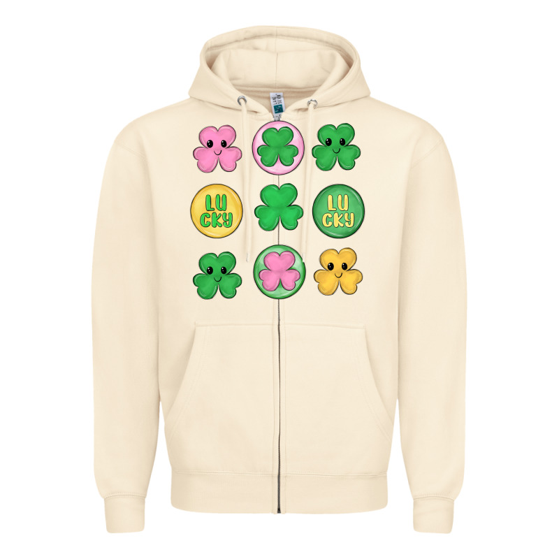 St.patrick's Day Clovers Zipper Hoodie by MaliasSmallBusiness | Teevron