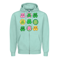 Seafoam st.patrick's day clovers Zipper Hoodie - MaliasSmallBusiness