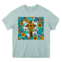 Arona sunflower cross cowhide gemstones Heavy Core Tee - RanaPortraitStore