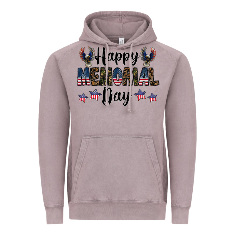 Happy Memorial Day Vintage Hoodie by CowhideDigitalArt | Teevron
