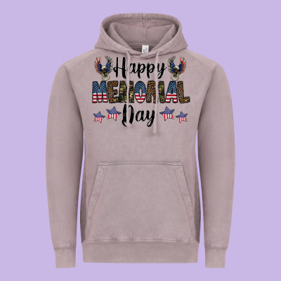 Happy Memorial Day Vintage Hoodie Designed By Cowhidedigitalart