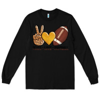 Black peace love football Long Sleeve Tee - AdoDesignShop