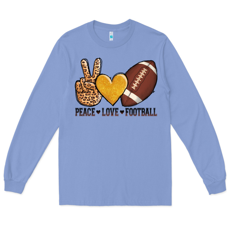 Peace Love Football Long Sleeve Tee by AdoDesignShop | Teevron