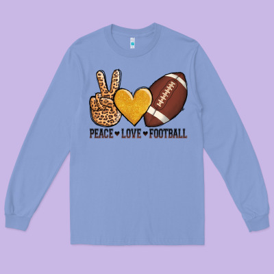 Peace Love Football Long Sleeve Tee Designed By Adodesignshop