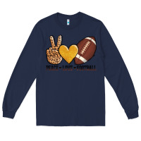 Navy peace love football Long Sleeve Tee - AdoDesignShop