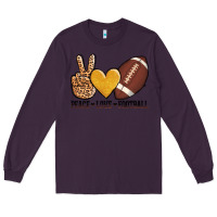 Plum peace love football Long Sleeve Tee - AdoDesignShop