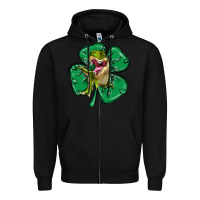 Black dinosaur st patricks day Zipper Hoodie - MaliasSmallBusiness
