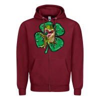 Burgundy dinosaur st patricks day Zipper Hoodie - MaliasSmallBusiness