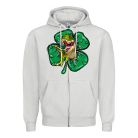 Dove Grey dinosaur st patricks day Zipper Hoodie - MaliasSmallBusiness