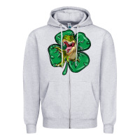 Heather Grey dinosaur st patricks day Zipper Hoodie - MaliasSmallBusiness