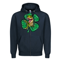 Navy dinosaur st patricks day Zipper Hoodie - MaliasSmallBusiness