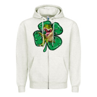 Oatmeal Heather dinosaur st patricks day Zipper Hoodie - MaliasSmallBusiness