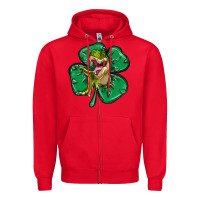 Red dinosaur st patricks day Zipper Hoodie - MaliasSmallBusiness
