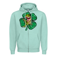 Seafoam dinosaur st patricks day Zipper Hoodie - MaliasSmallBusiness