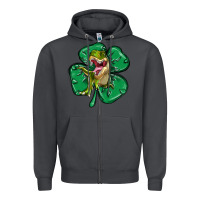 Smoke dinosaur st patricks day Zipper Hoodie - MaliasSmallBusiness