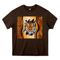 Chocolate Brown tiger scratch mark Heavy Core Tee - RanaPortraitStore