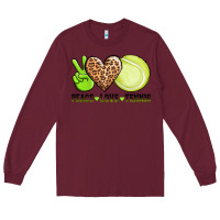 Burgundy peace love tennis Long Sleeve Tee - AdoDesignShop