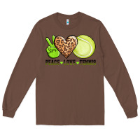 Chestnut peace love tennis Long Sleeve Tee - AdoDesignShop