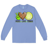 Colony Blue peace love tennis Long Sleeve Tee - AdoDesignShop