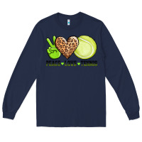 Navy peace love tennis Long Sleeve Tee - AdoDesignShop