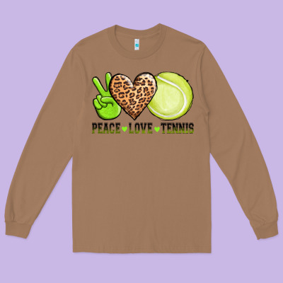 Peace Love Tennis Long Sleeve Tee Designed By Adodesignshop