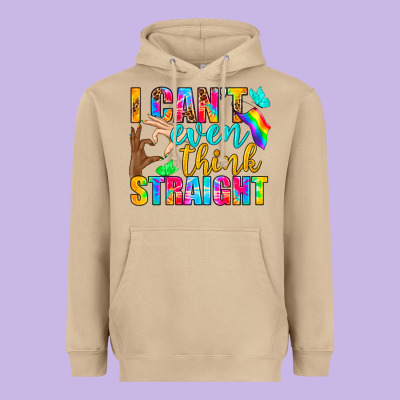 Lgbtq I Can't Even Think Straight Heavyweight Hoodie Designed By Bundleandbundleshop