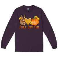 Plum peace love fall Long Sleeve Tee - AdoDesignShop