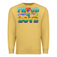 Antique Gold Lgbtq Proud Of Love Premium Sweatshirt - BundleAndBundleShop