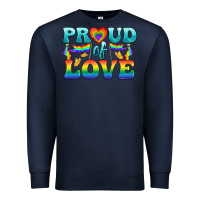 Navy Lgbtq Proud Of Love Premium Sweatshirt - BundleAndBundleShop