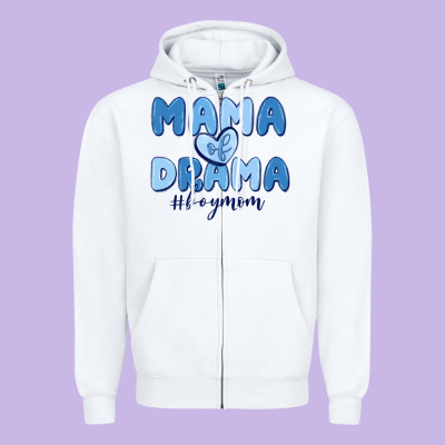 Mama Of Drama Boy Mom Zipper Hoodie Designed By Maliassmallbusiness