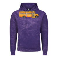Cloud Purple school bus Vintage Hoodie - FaDigitalArtStudio