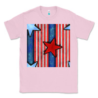 Bubblegum Pink 4th of july stars and stripes seamless pattern Classic Tee - BundleAndBundleShop