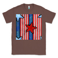 Chestnut 4th of july stars and stripes seamless pattern Classic Tee - BundleAndBundleShop