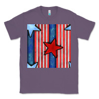 Lavender 4th of july stars and stripes seamless pattern Classic Tee - BundleAndBundleShop