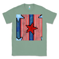 Sage 4th of july stars and stripes seamless pattern Classic Tee - BundleAndBundleShop