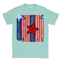 Seafoam 4th of july stars and stripes seamless pattern Classic Tee - BundleAndBundleShop