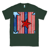 Sports Green 4th of july stars and stripes seamless pattern Classic Tee - BundleAndBundleShop