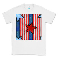 White 4th of july stars and stripes seamless pattern Classic Tee - BundleAndBundleShop