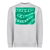 Heather Grey green glitter heart Heavyweight Sweatshirt - JahusDesignShop