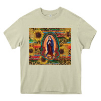Mossy sunflower serape lady of guadalupe Heavy Core Tee - RanaPortraitStore