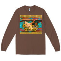 Chestnut western coop animals farm chicken chick rooster sunflowers wooden sera Long Sleeve Tee - Artiststas
