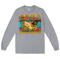 Heather Grey western coop animals farm chicken chick rooster sunflowers wooden sera Long Sleeve Tee - Artiststas