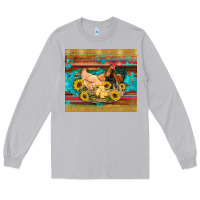 Moon Dust western coop animals farm chicken chick rooster sunflowers wooden sera Long Sleeve Tee - Artiststas
