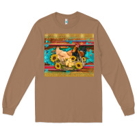 Western Coop Animals Farm Chicken Chick Rooster Sunflowers Wooden Sera Long Sleeve Tee | Teevron
