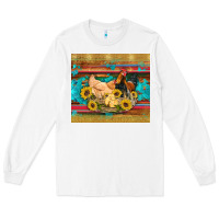 White western coop animals farm chicken chick rooster sunflowers wooden sera Long Sleeve Tee - Artiststas