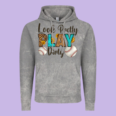 Look Pretty  Play Dirty Vintage Hoodie Designed By Hra Design Shop