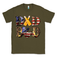 Army Green American Flag Dad Bod Classic Tee - LillyAllenDesigns