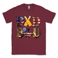 Burgundy American Flag Dad Bod Classic Tee - LillyAllenDesigns