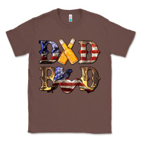 Chestnut American Flag Dad Bod Classic Tee - LillyAllenDesigns