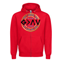 Red be still and know Zipper Hoodie - MaliasSmallBusiness